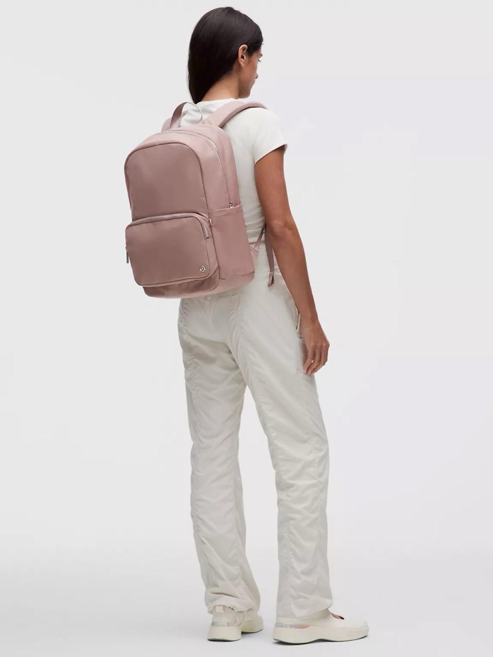 Lululemon Everywhere Backpack 22L Metal Hardware- Ashen Rose/Wacky Khaki/Silver